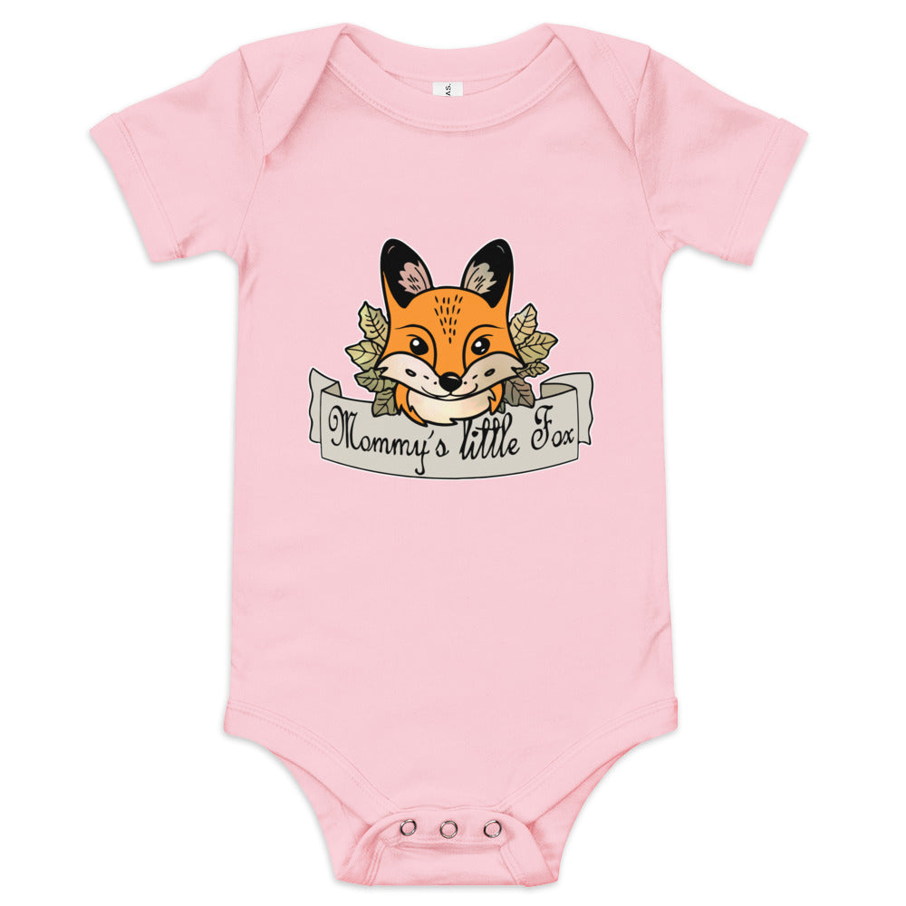 Baby short sleeve one piece "Mommy's little fox"