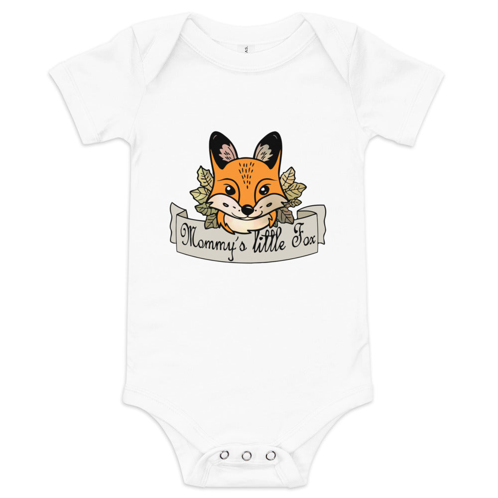 Baby short sleeve one piece "Mommy's little fox"